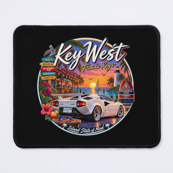 Item preview, Key West Florida Keys Retro Supercar Badge designed and sold by piketo.