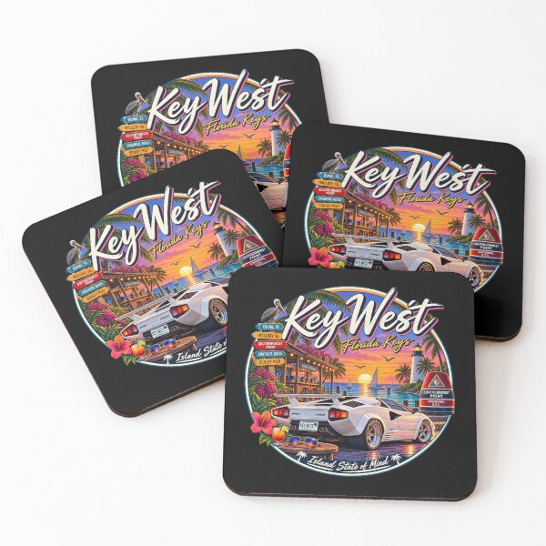Item preview, Key West Florida Keys Retro Supercar Badge designed and sold by piketo.