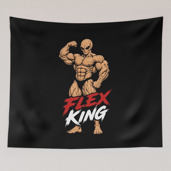 Item preview, Flex King Humanoid Alien Gym Bodybuilding Meme designed and sold by UrbaneVibeCo.