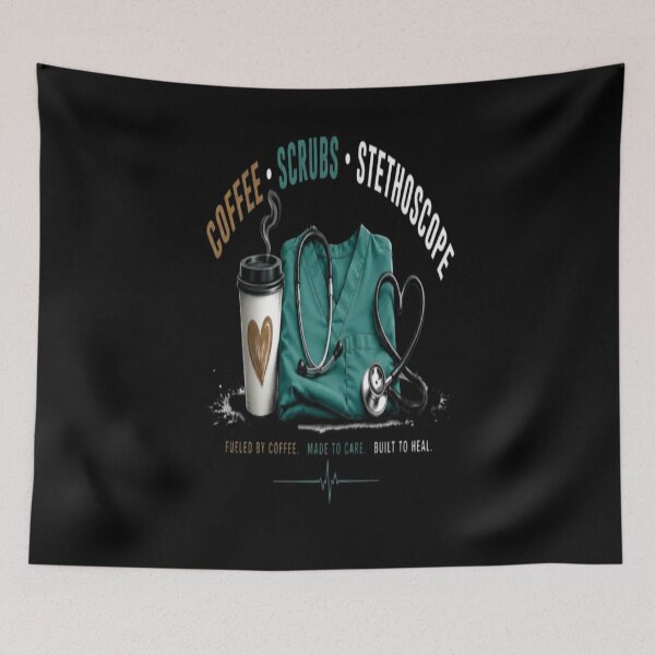 Item preview, Coffee Scrubs Stethoscope Nurse Medical Design designed and sold by v6ziix.