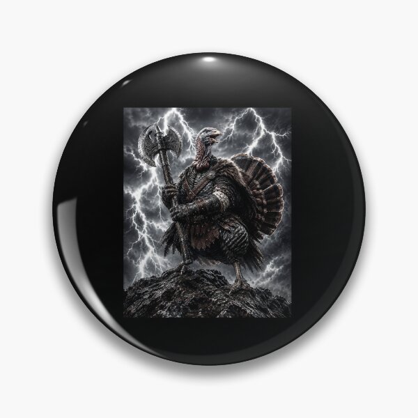 Item preview, Funny Turkey Warrior Axe Lightning Storm Art designed and sold by elderberry.