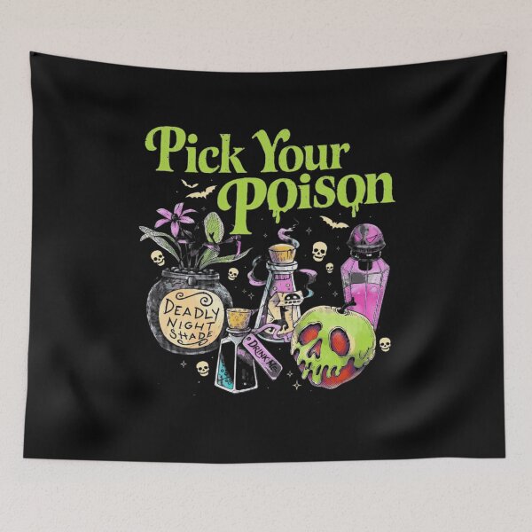 Item preview, Pick Your Poison Vintage Goth Witchy Potion Skull designed and sold by Christine59003.
