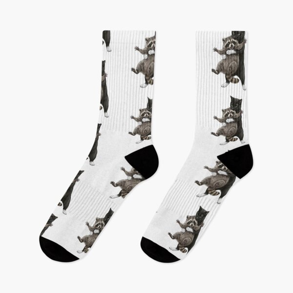 Item preview, Black Cat Bear Hugging Raccoon designed and sold by The She Shed.