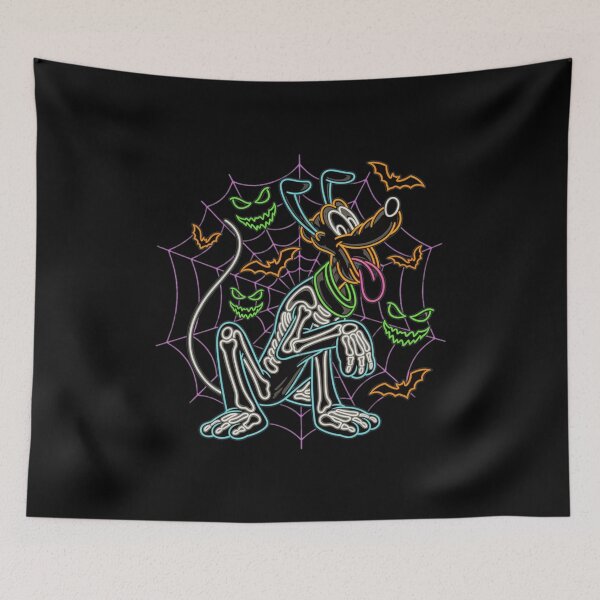 Item preview, Neon Skeleton Dog Halloween Spiderweb Tee designed and sold by MichaelWo93682.