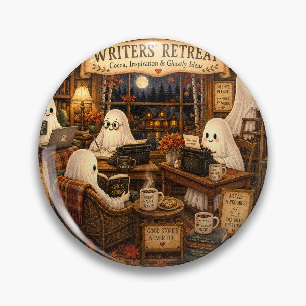 Item preview, Writers' Retreat | Cozy Ghost Writers Cabin | Watercolor Autumn Halloween Art designed and sold by Novel Works Studio.