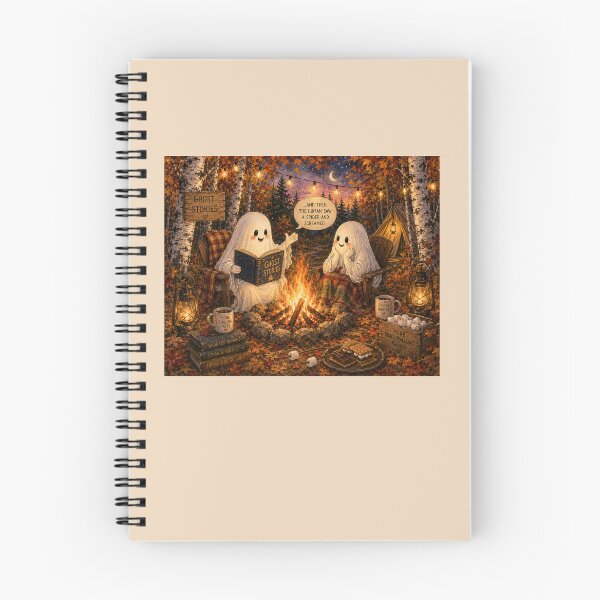 Item preview, Ghost Stories Around the Campfire | Cozy Watercolor Halloween Art designed and sold by Novel Works Studio.