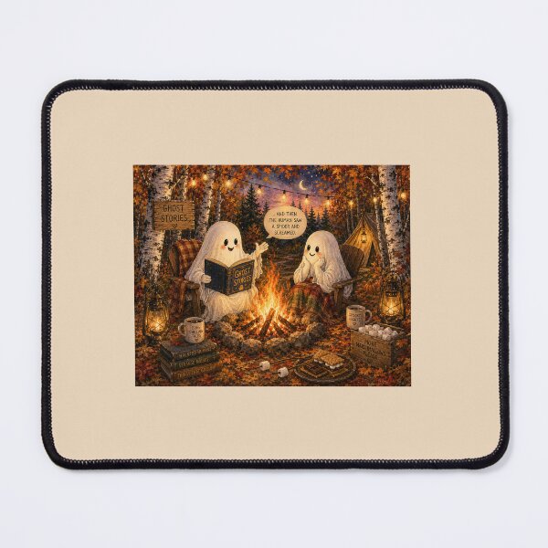 Item preview, Ghost Stories Around the Campfire | Cozy Watercolor Halloween Art designed and sold by Novel Works Studio.