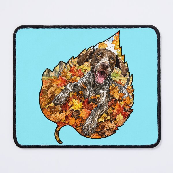 Item preview, Fall German Shorthaired Pointer Playing In Autumn Leaves designed and sold by Lion and Lamb Design.