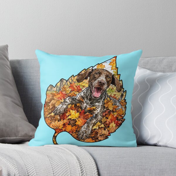 Item preview, Fall German Shorthaired Pointer Playing In Autumn Leaves designed and sold by Lion and Lamb Design.