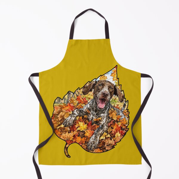 Item preview, Fall German Shorthaired Pointer Playing In Autumn Leaves designed and sold by Lion and Lamb Design.