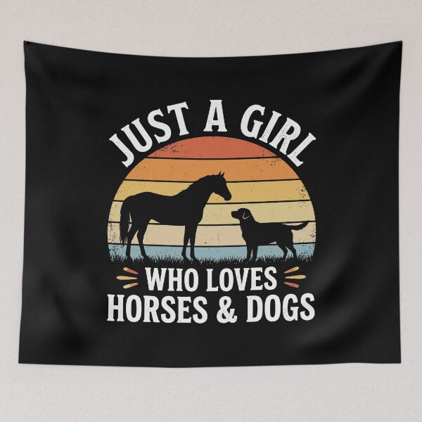 Item preview, Just A Girl Who Loves Horses & Dogs Animal Lover Equestrian Pet Owner designed and sold by Doodleoub.