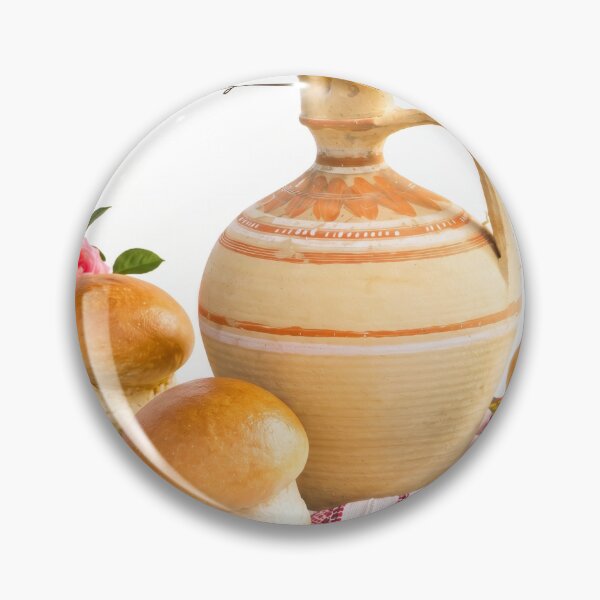 Item preview, Rustic Still Life – Traditional Jug, Roses, Bread and Grapes designed and sold by DansCreations42.