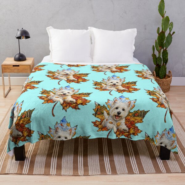 Item preview, Fall West Highland Terrier Dog Playing In Autumn Leaves designed and sold by Lion and Lamb Design.