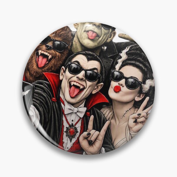 Item preview, Funny Classic Horror Monsters Selfie – Dracula, Frankenstein, Bride & Wolfman designed and sold by LavIsInTheAir.