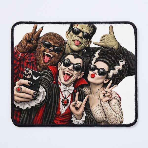 Item preview, Funny Classic Horror Monsters Selfie – Dracula, Frankenstein, Bride & Wolfman designed and sold by LavIsInTheAir.