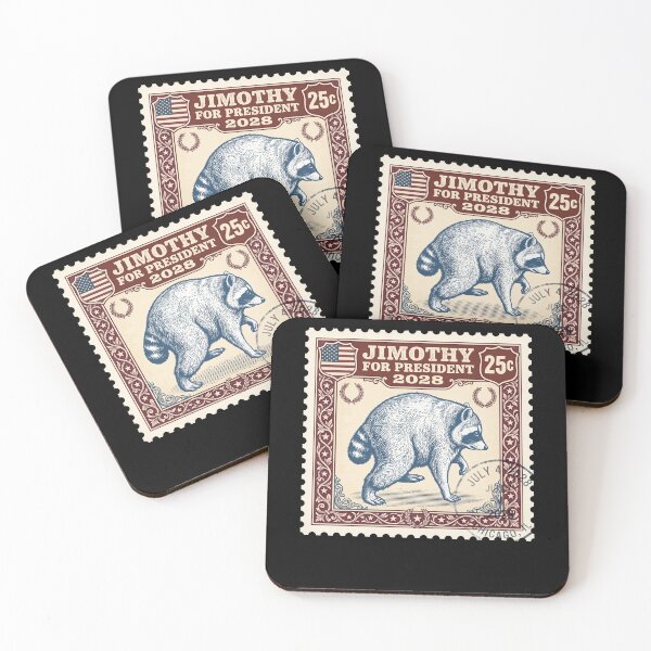 Item preview, Jimothy For President 2028 Raccoon Stamp designed and sold by d247.