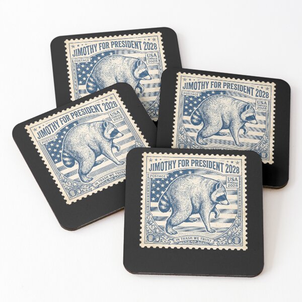 Item preview, Jimothy For President 2028 Raccoon Stamp designed and sold by d247.
