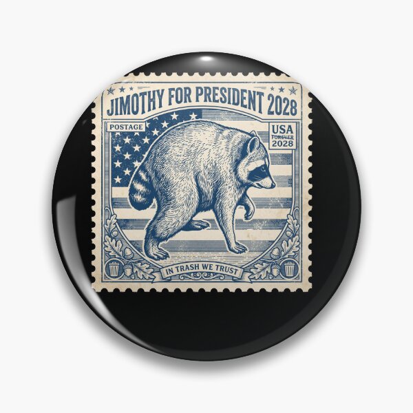 Item preview, Jimothy For President 2028 Raccoon Stamp designed and sold by d247.