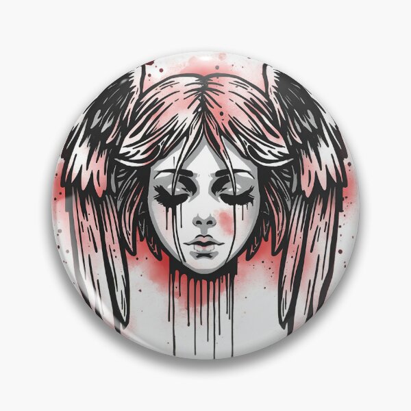 Item preview, Crying Fallen Angel - Graffiti Drip Spray Paint Tattoo Flash designed and sold by smouzy.