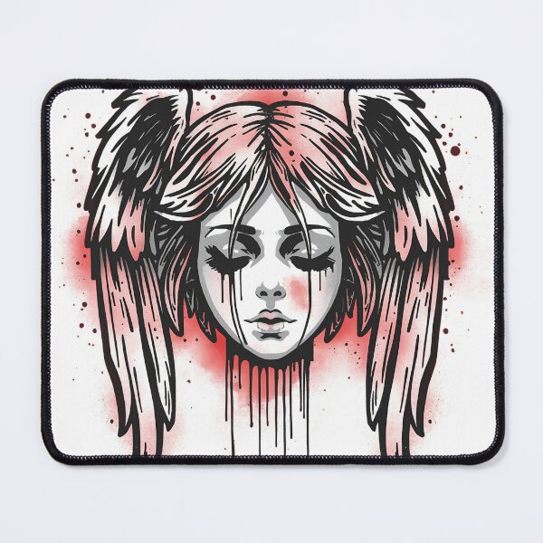 Item preview, Crying Fallen Angel - Graffiti Drip Spray Paint Tattoo Flash designed and sold by smouzy.