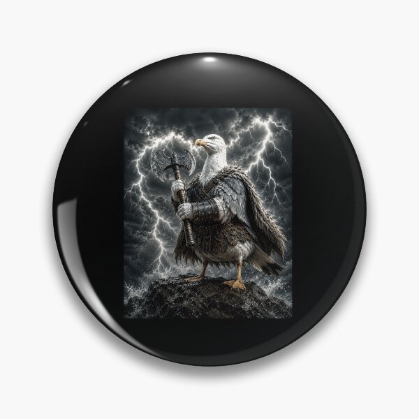 Item preview, Funny Stormy Viking Eagle Warrior With Battle Axe Art designed and sold by elderberry.