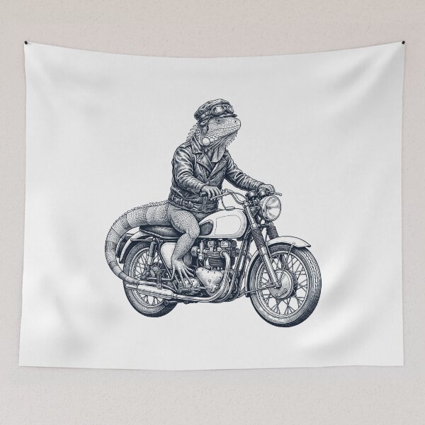 Item preview, Funny Iguana Motorcycle Motorbike Animal Lover designed and sold by dian-rody-crest.