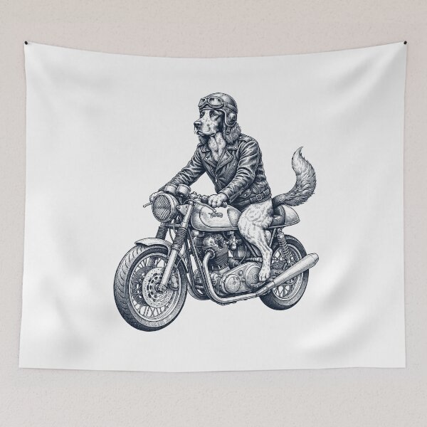 Item preview, Funny Irish Red And White Setter Motorcycle Motorbike Dog Lover designed and sold by dian-rody-crest.