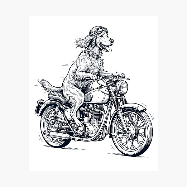 Item preview, Funny Irish Setter Motorcycle Motorbike Dog Lover designed and sold by dian-rody-crest.
