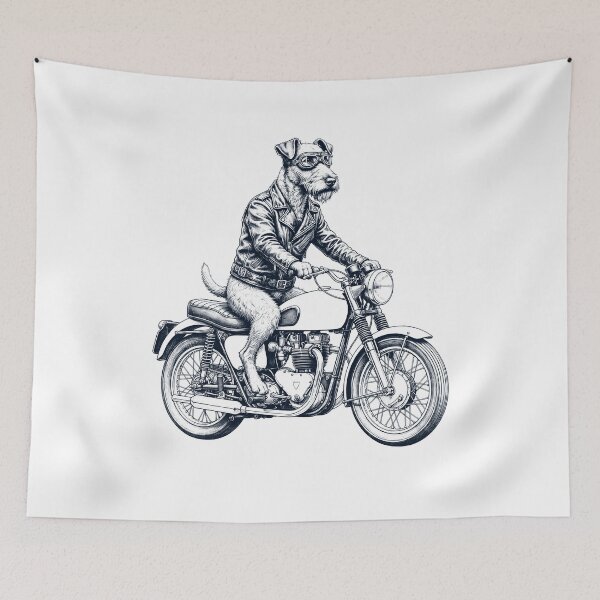 Item preview, Funny Irish Terrier Motorcycle Motorbike Dog Lover designed and sold by dian-rody-crest.