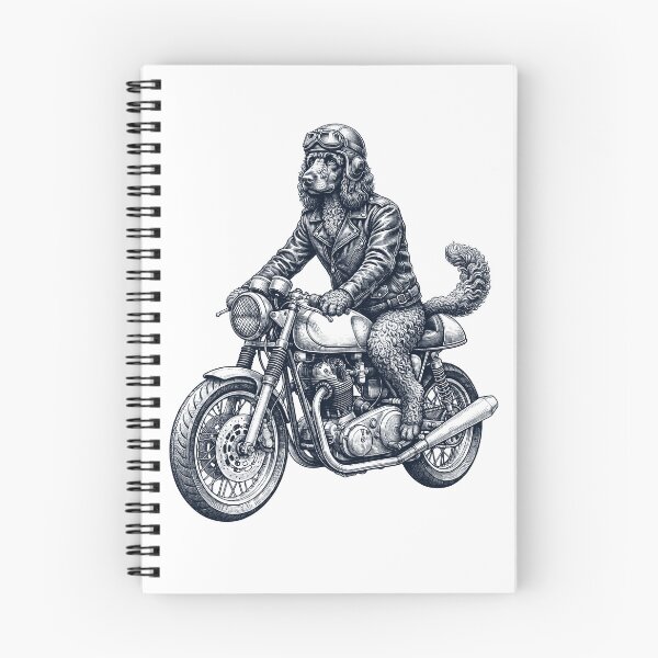 Aperçu de l'œuvre Drôle d'épagneul d'eau irlandais, motard, amoureux des chiens créée et vendue par dian-rody-crest.