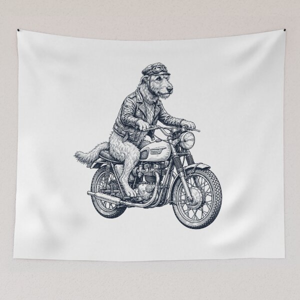 Item preview, Funny Irish Wolfhound Motorcycle Motorbike Dog Lover designed and sold by dian-rody-crest.