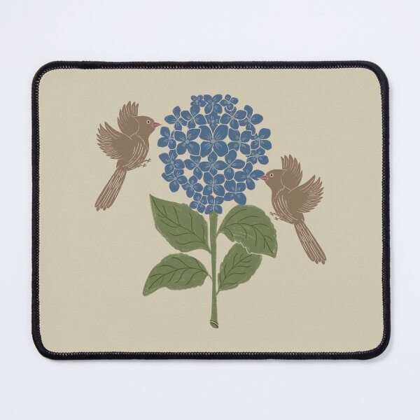 Item preview, Blue Hydrangeas flower , Floral garden , birds, butterflies, vintage hydrangea’s floral bouquet designed and sold by DColourMuse.