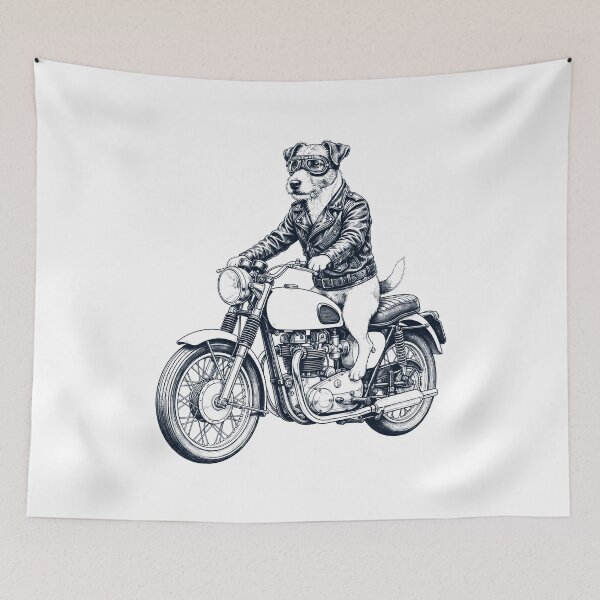 Item preview, Funny Jack Russell Terrier Motorcycle Motorbike Dog Lover designed and sold by dian-rody-crest.