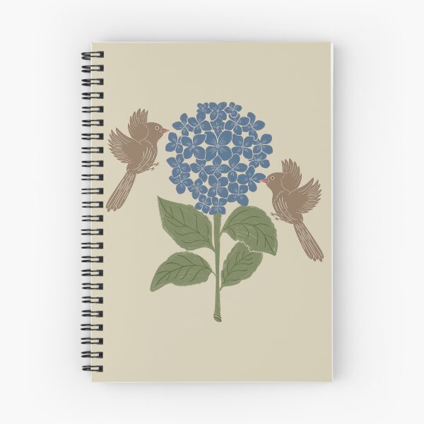 Item preview, Blue Hydrangeas , Floral garden , birds, butterflies, vintage hydrangea’s floral bouquet  designed and sold by DColourMuse.