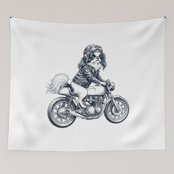 Item preview, Funny Japanese Chin Motorcycle Motorbike Dog Lover designed and sold by dian-rody-crest.