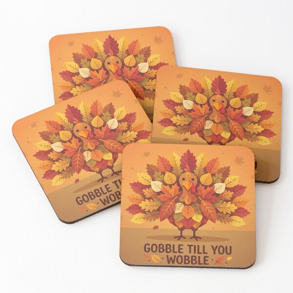 Item preview, Gobble Till You Wobble Autumn Turkey Design designed and sold by larbimalki.