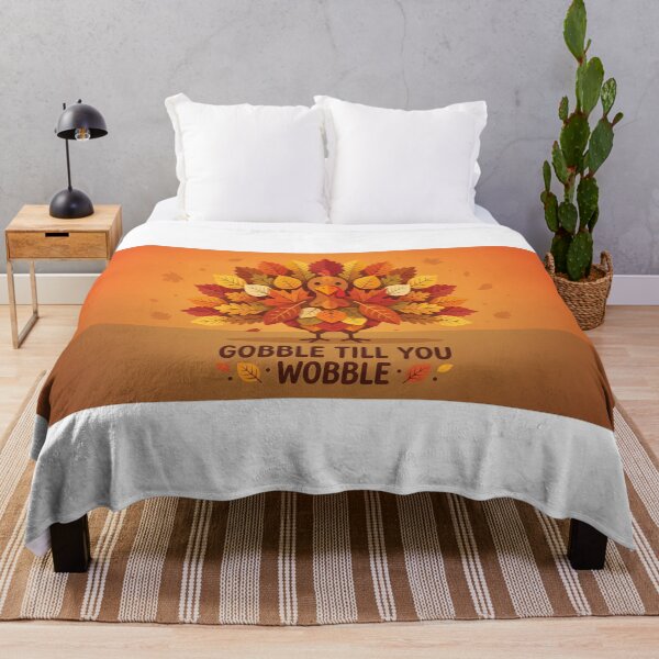 Item preview, Gobble Till You Wobble Autumn Turkey Design designed and sold by larbimalki.