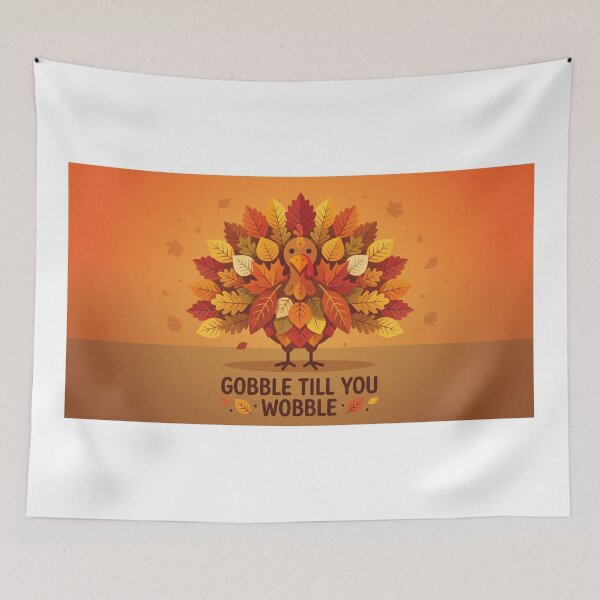 Item preview, Gobble Till You Wobble Autumn Turkey Design designed and sold by larbimalki.