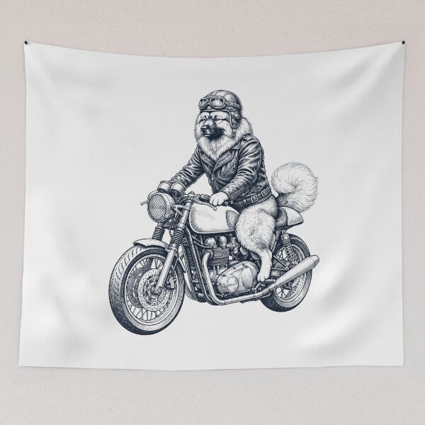 Item preview, Funny Keeshond Motorcycle Motorbike Dog Lover designed and sold by dian-rody-crest.