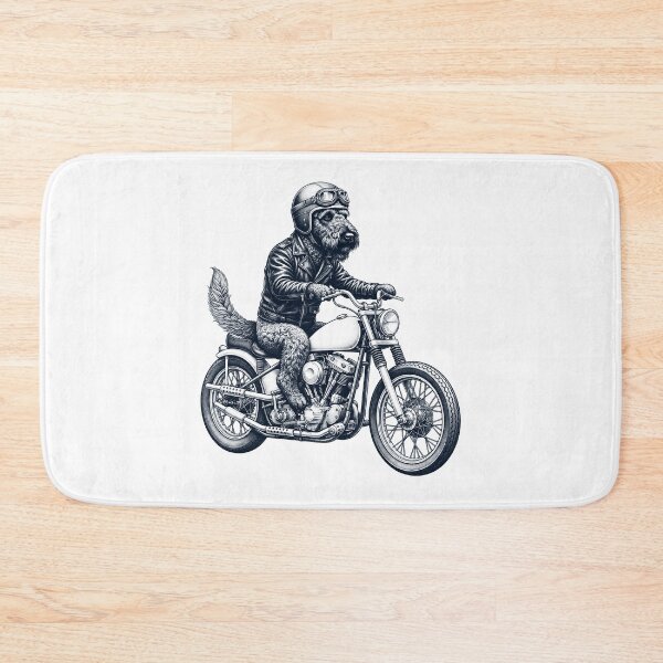 Aperçu de l'œuvre Drôle de Kerry Blue Terrier, passionné de moto et de chiens créée et vendue par dian-rody-crest.