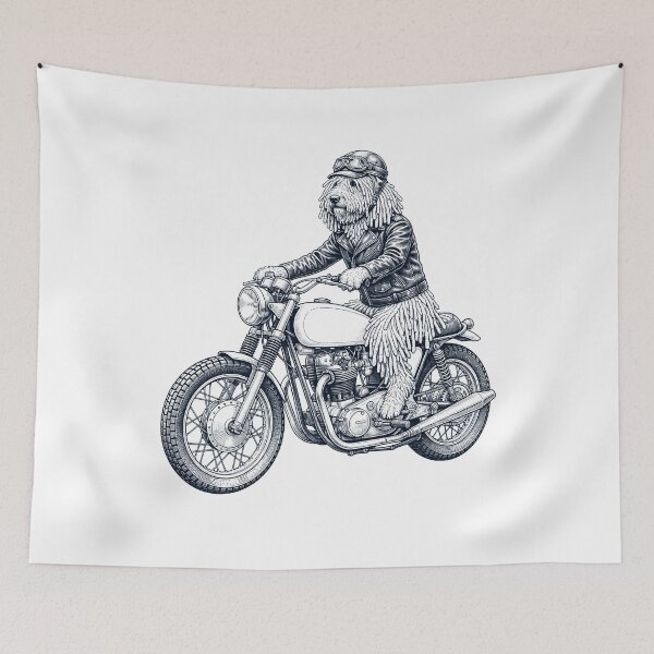 Item preview, Funny Komondor Motorcycle Motorbike Dog Lover designed and sold by dian-rody-crest.