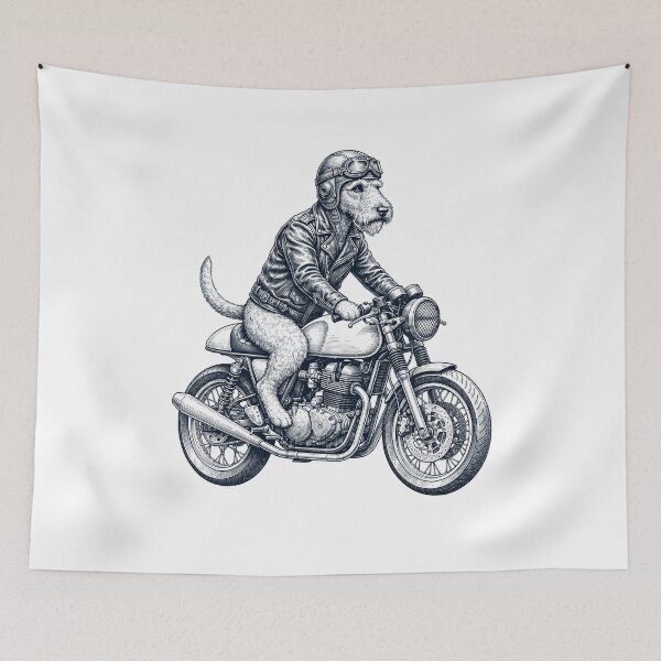 Item preview, Funny Lakeland Terrier Motorcycle Motorbike Dog Lover designed and sold by dian-rody-crest.