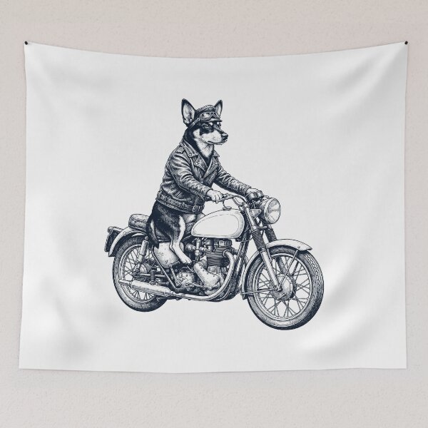 Item preview, Funny Lancashire Heeler Motorcycle Motorbike Dog Lover designed and sold by dian-rody-crest.