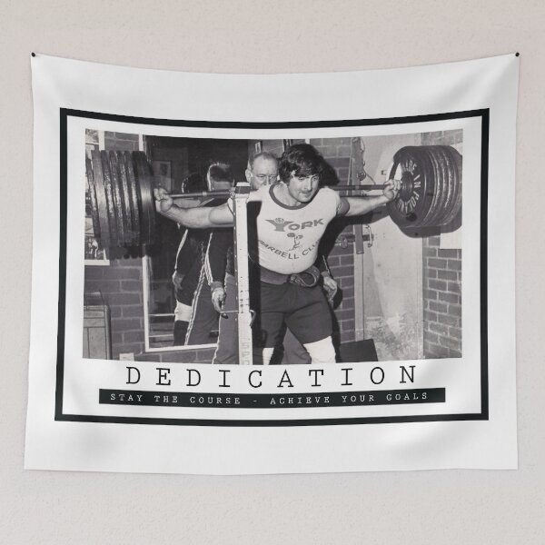 Item preview, DEDICATION - Bodybuilding Inspirational Quote designed and sold by superfitstuff.
