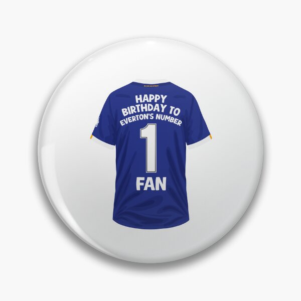 Aperçu de l'œuvre Design de football numéro 1 pour l'anniversaire d'un supporter d'Everton – Cadeau pour supporter d'Everton créée et vendue par The Home Of Pink Peach.