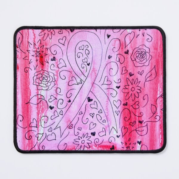 Item preview, Breast Cancer Awareness flowers and swirls designed and sold by ArtwithaFriend.