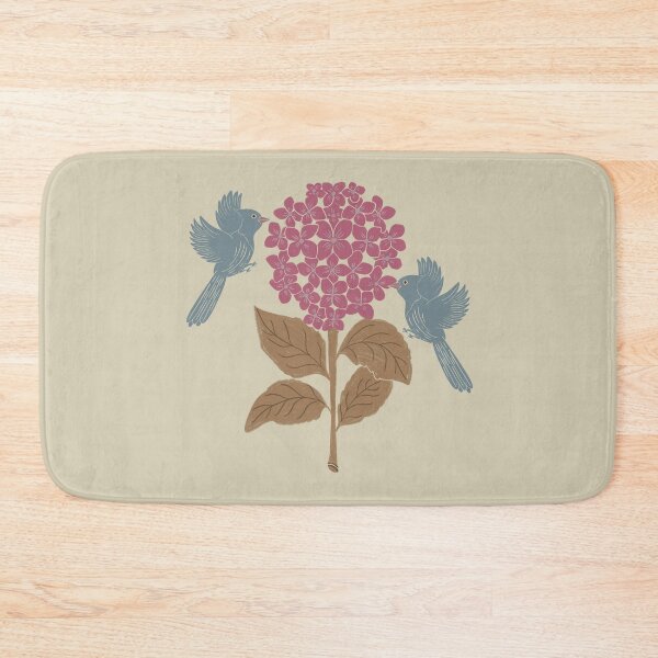 Item preview, Pink Hydrangeas flower , Floral garden , birds, butterflies, vintage hydrangea’s floral bouquet  designed and sold by DColourMuse.