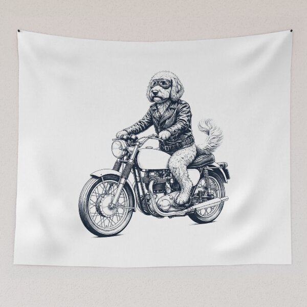 Item preview, Funny Labradoodle Motorcycle Motorbike Dog Lover designed and sold by dian-rody-crest.