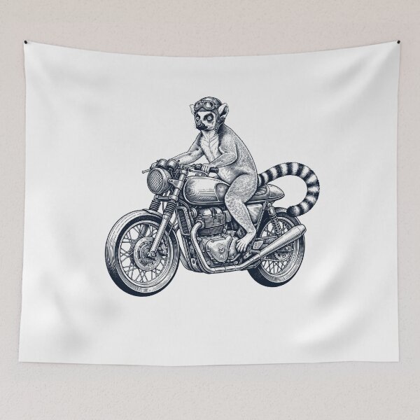 Item preview, Funny Lemur Motorcycle Motorbike Animal Lover designed and sold by dian-rody-crest.