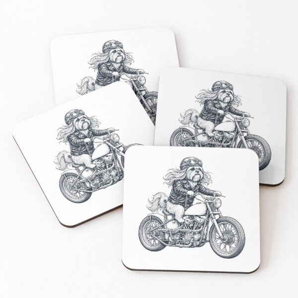 Item preview, Funny Lhasa Apso Motorcycle Motorbike Dog Lover designed and sold by dian-rody-crest.